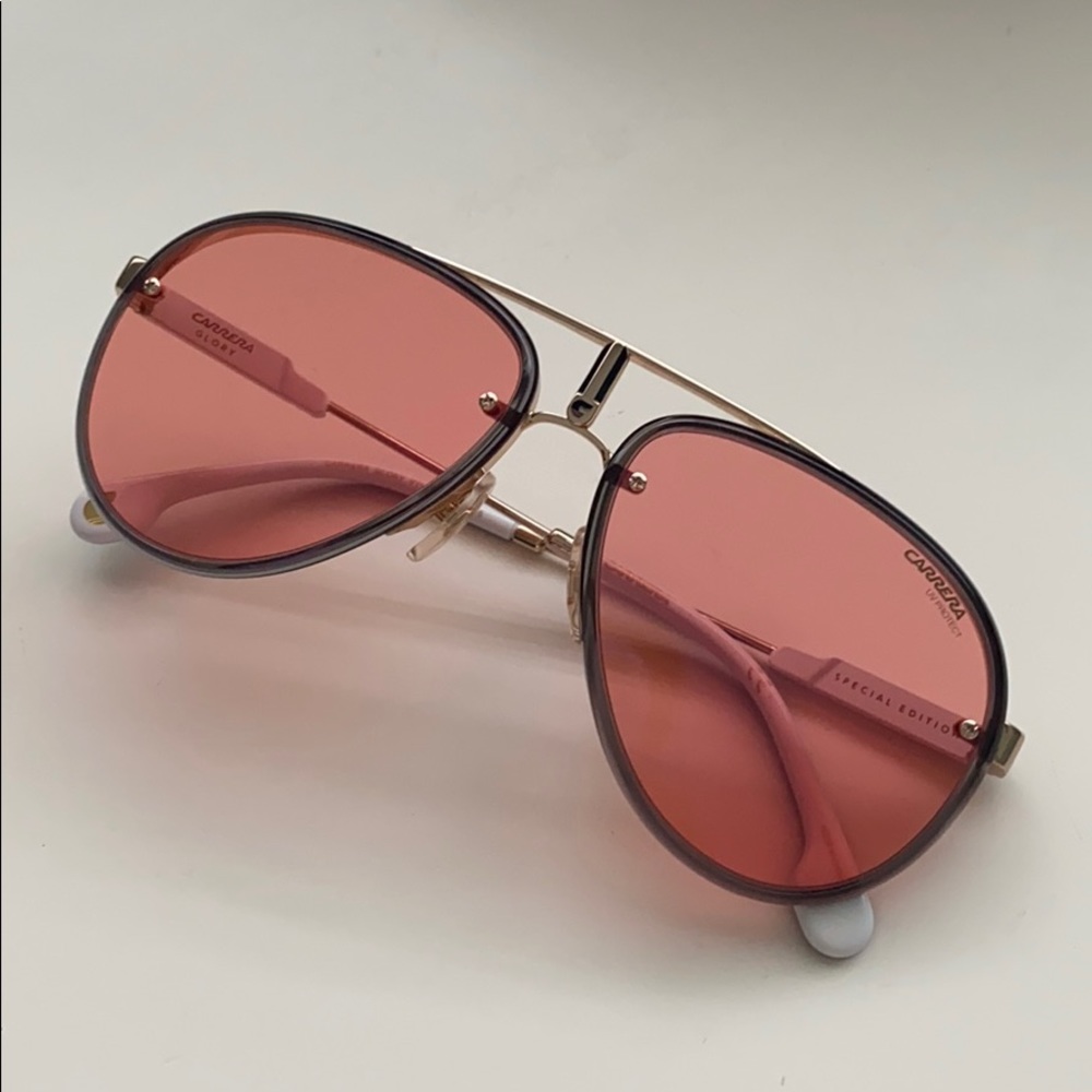 New Carrera Glory sunglasses with pink lenses
